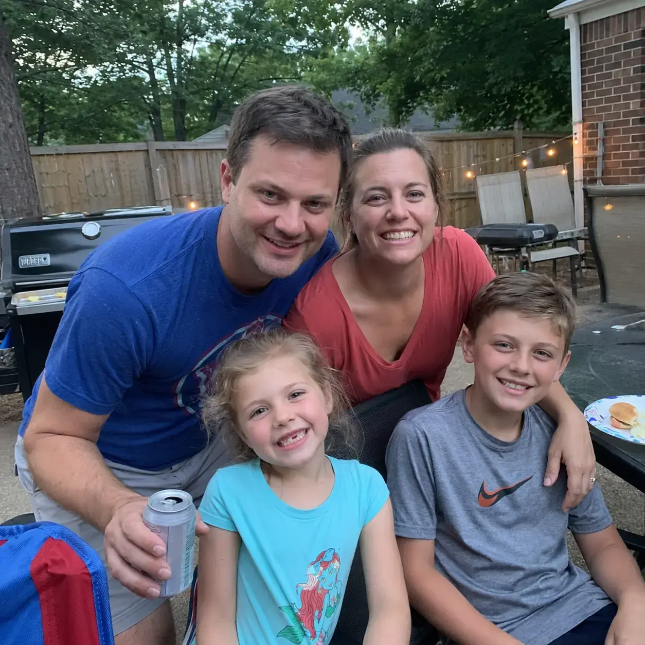 Lauren and Matt Walsh together with their two children.
